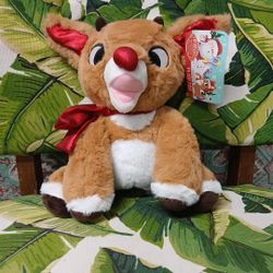 NWT Rudolph the Red Nosed Reindeer Plush Toy (Has Light Stain)