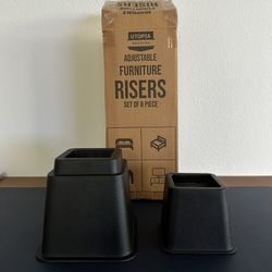 Adjustable Furniture Risers 8-piece For 3” Or 5” Or 8” Lift (like New)