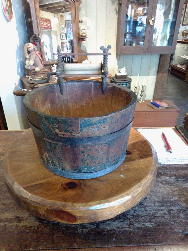Antique Child's Wringer & Wood Tub