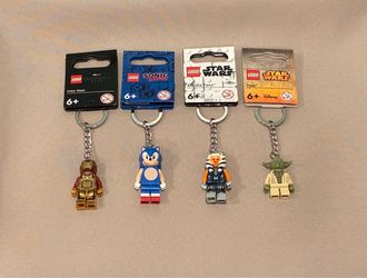 LEGO Minifigure Keychains Iron Man, Sonic & Star Wars