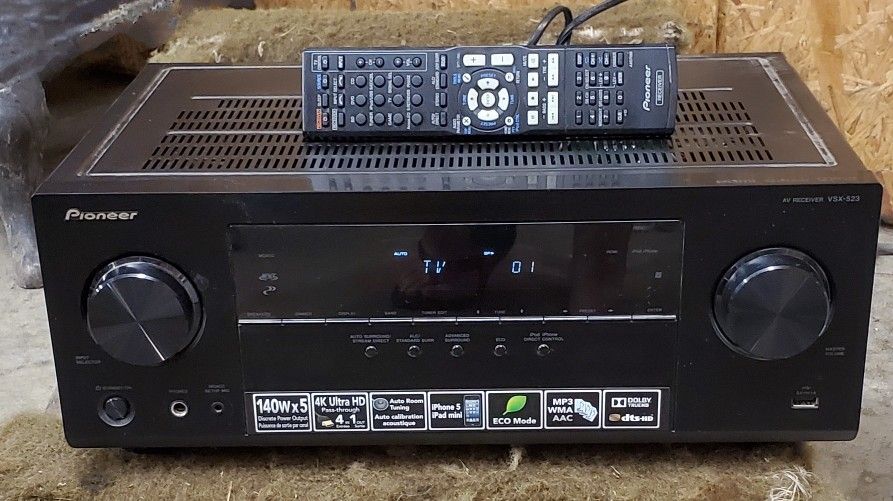 Pioneer Receiver VSX-524-K, 5.1 Channel AV Receiver with Ultra HD, Used Great Condition