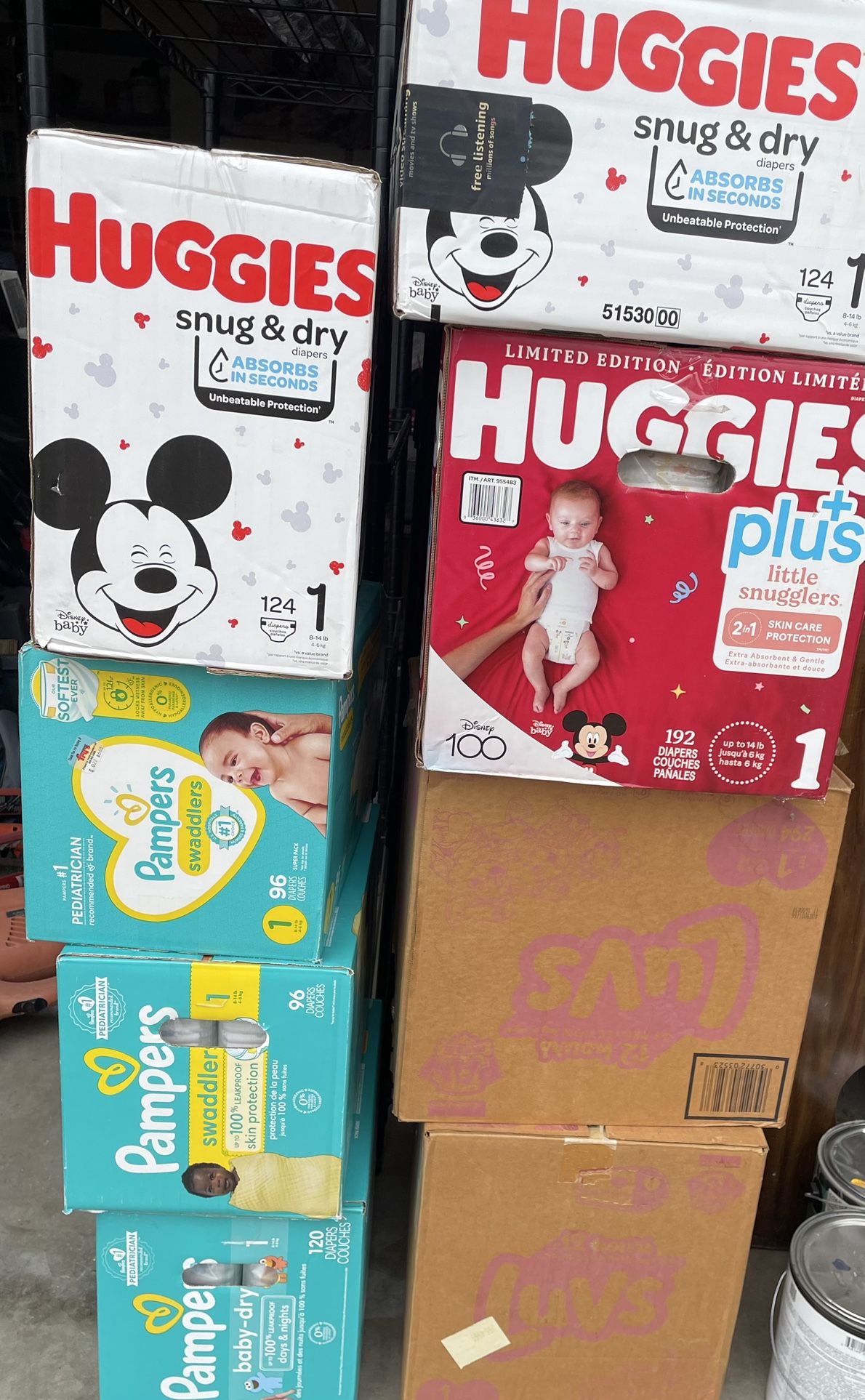 NEW A Size 1 Diapers Huggies Pampers Luvs 