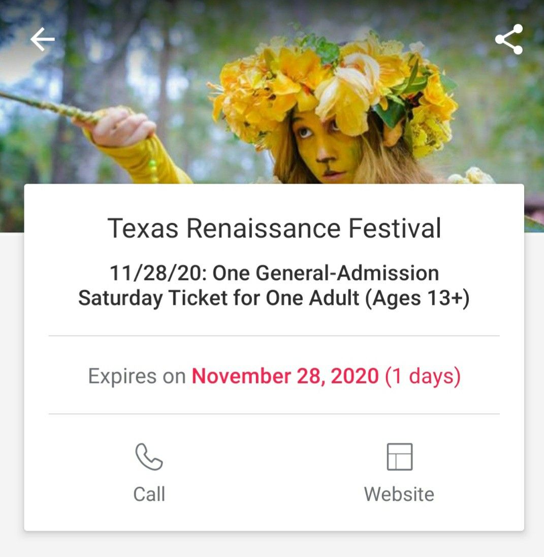 2 - Texas Renaissance electronic tickets - Good for Nov 28