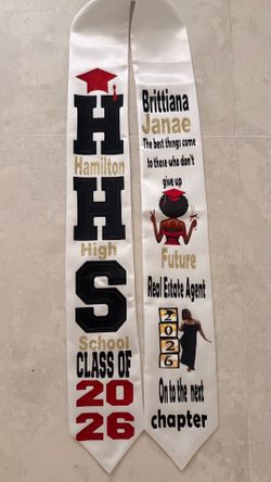 Last minute custom graduation sashes