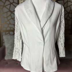 White Lace Blazer