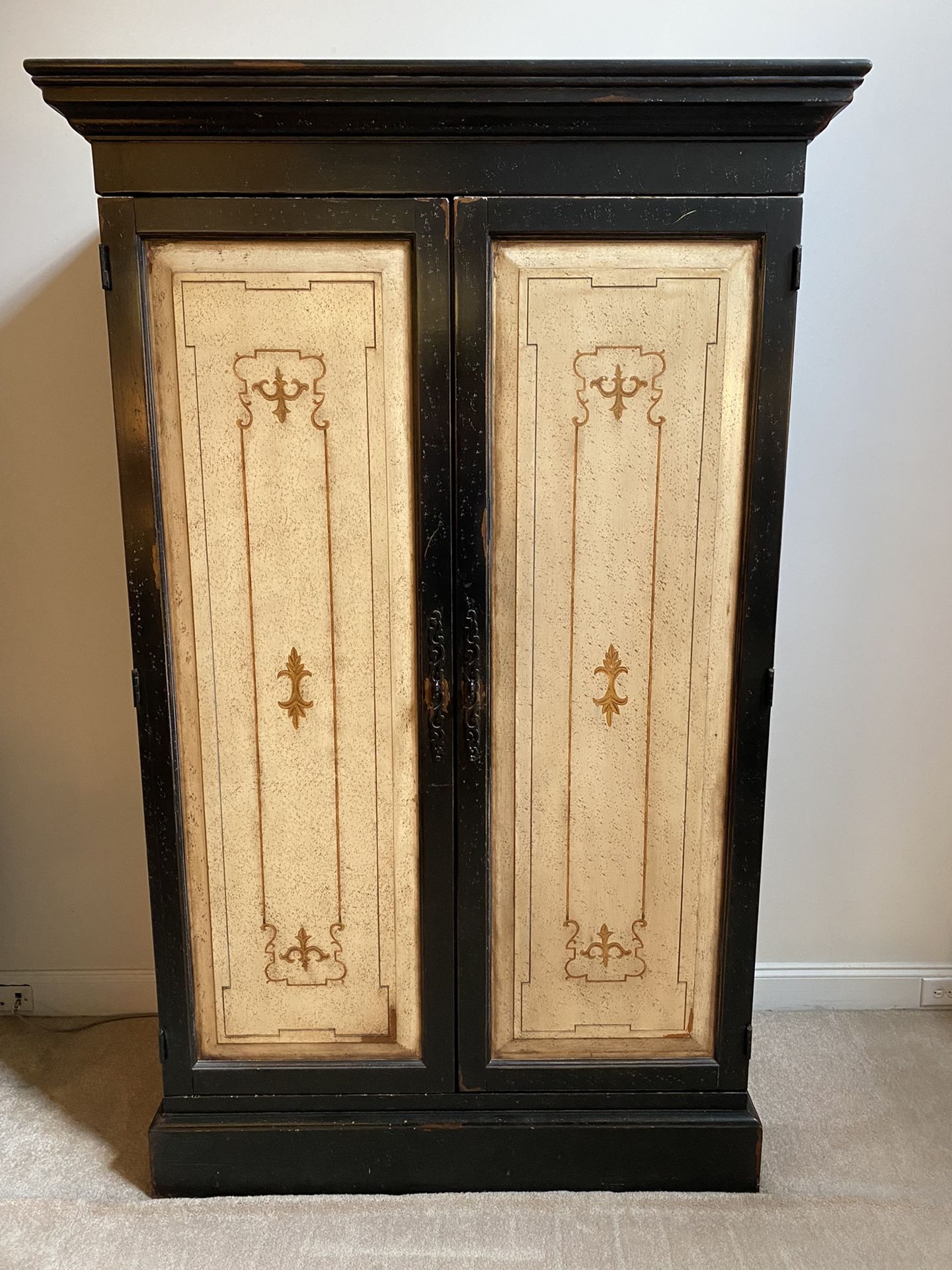 High-end hand painted armoire by Hooker Furniture