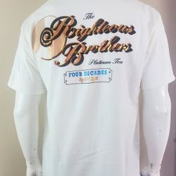 Vintage The Righteous Brothers Platinum Tour T Shirt Adult Sz XL Blue Eyed Soul