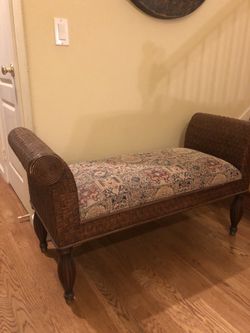 Ethan Allen Wicker Bench