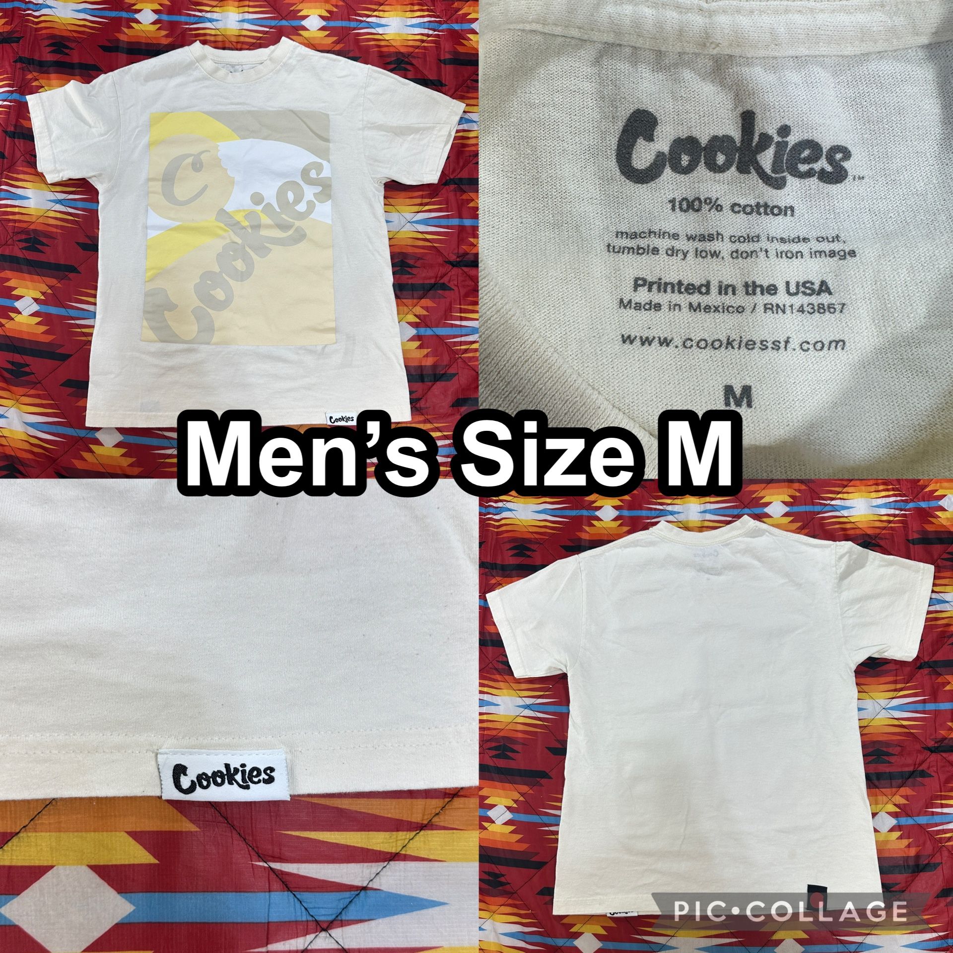 Cookies Logo Beige T-Shirt Men’s Size Medium Streetwear