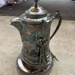 Antique Reed & Barton Silver Plate Tilting Tipping Pitcher Dated 1878