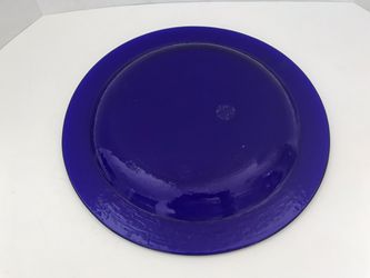 13” Vintage Cobalt Blue Glass Plate