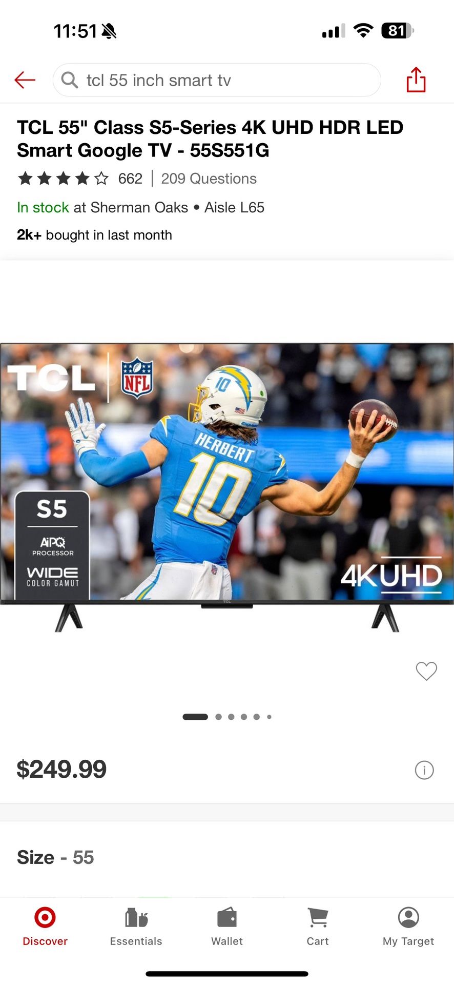 BRAND NEW TCL 55" Class S5-Series 4K UHD HDR LED Smart Google TV - 55S551G