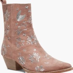 Free People Leather Embroidered Boots 
