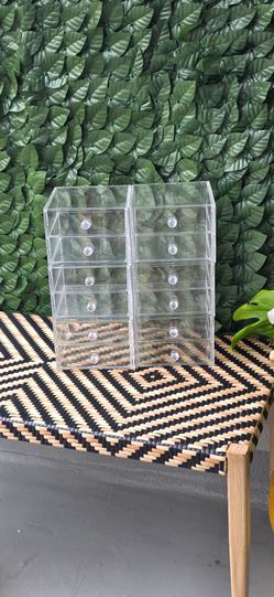6 clear acrylic makeup or storage boxes