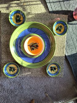 Salsa/ Dip Bowl And Dish Set.