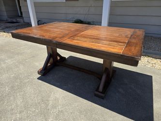 World Market Trestle Dining Table | Expandable | Solid Wood