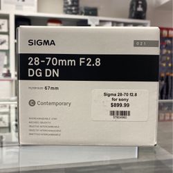 Sigma 28-70mm F2.8 Lens For Sony
