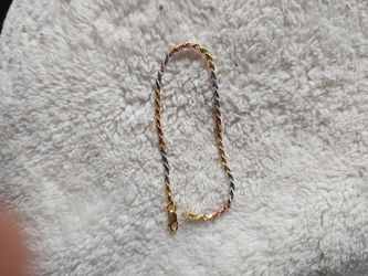 7" P.lux Italy Tri Colored 14k Gold Bracelet 