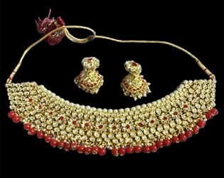 Red Choker Necklace Set