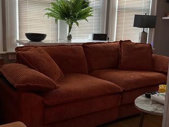 Burnt orange cloud couch