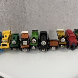 VTG 90's Thomas & Friends Wooden Railway Trains Magnetic Britt Allcroft Lot of 10