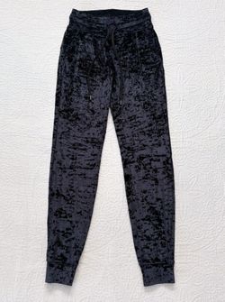 Lululemon Ready To Crush Joggers Sz 6 Black Athleisure Crushed Velvet Grunge