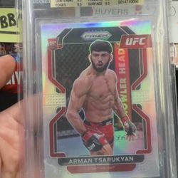 2022 Prizm UFC Rookie Arman Tsarukyan Silver Prizm Beckett GM 9.5