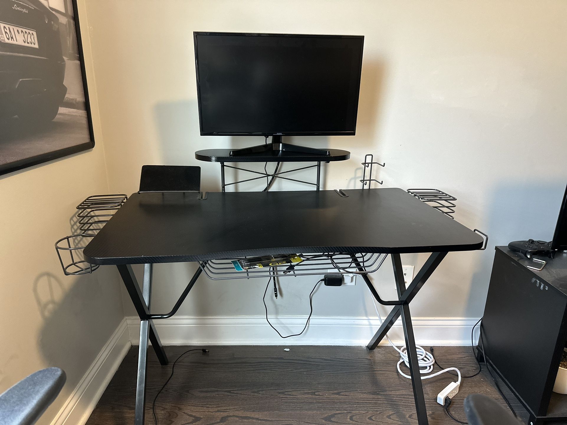 Desk and Monitor