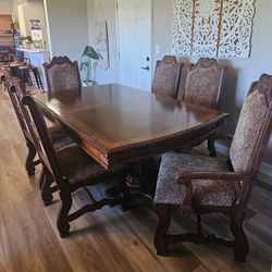 Dining Room Table, Chairs, And Cover