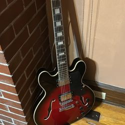 electric guitar with amp and chords