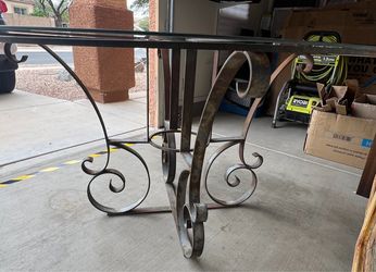 Wrought iron glass table