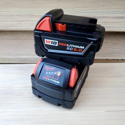 Milwaukee M18 Dos Pilas 5.0 Ah NUEVOS!! Milwaukee M18 Teo Batteries 5.0 Ah NEW!!!