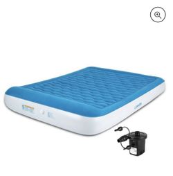 Lunvon 10" Air Mattress Inflatable Airbed w/ Built-in Pillow & Pump , Queen