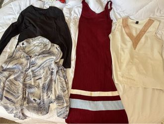 3 tops, 1 dress