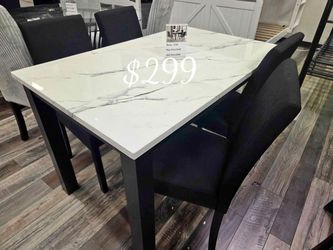 Elegant 5-Pc Resia White Dining Table Set