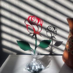 Valentines Metal Rose Gift 