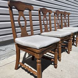 Set Of 4 Wooden chairs With cushion 