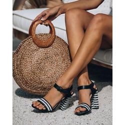 NEW Vici Collection Carnival Woven Striped Heeled Sandal