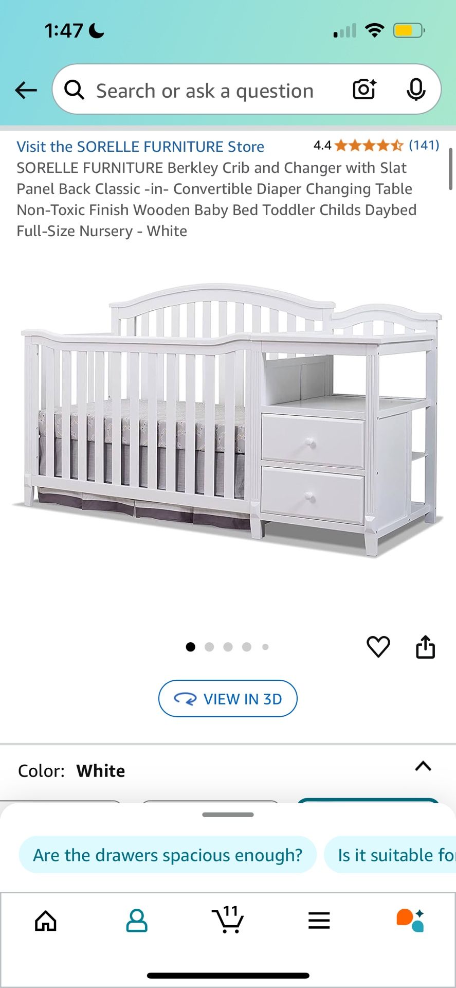 Convertible Crib with Changing Table