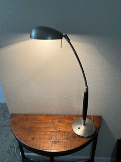 MCM Desk lamp with wood arm & very adjustable