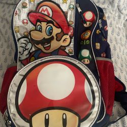 Super Mario Backpack With Detachable Mushroom Lunch Bag