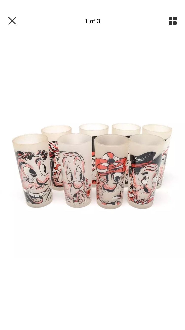 Set of 8 Mid Century Fran Taylor/Gay Fad Caricature Glasses