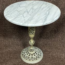 Brass And Marble 17” x 15” Table