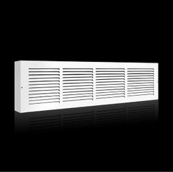 24x6 Baseboard Return Air Grille for 24"Wx6"H Duct Opening, 7/8" Depth  Steel Baseboard Return Air Vent Cover Grill,7/8" Thick Margin Turnback for Bas