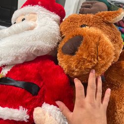 Christmas Stuffed Animal Santa And Rain deer
