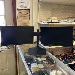 Two monitors DELL P2223HC 21.5" IPS FHD USB-C Monitor 60 Hz with stand . Power cords are included .