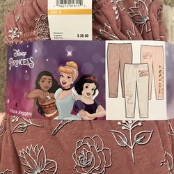 DISNEY PRINCESS 3 pack joggers size 3T and 6