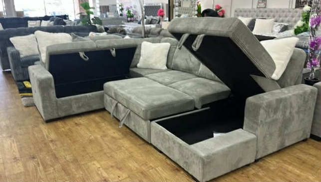 New 92x119x60 Sleeper Sectional Couch With Storage And USB / Free Delivery