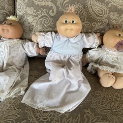 **3 Original ‘84, ‘85 & ‘90 Cabbage Patch Dolls**