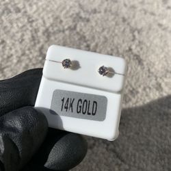 14k Solid Gold 4mm Studs